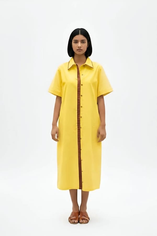 Mango Yellow-Tuscan Red Shirt Dress — Neora