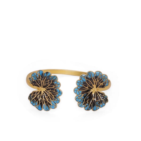 Leaf Bangle - Cobalt & Black — Azga