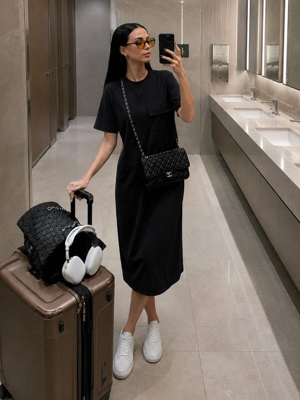 Black Relaxed Fit Midi Knit Dress — Femmella