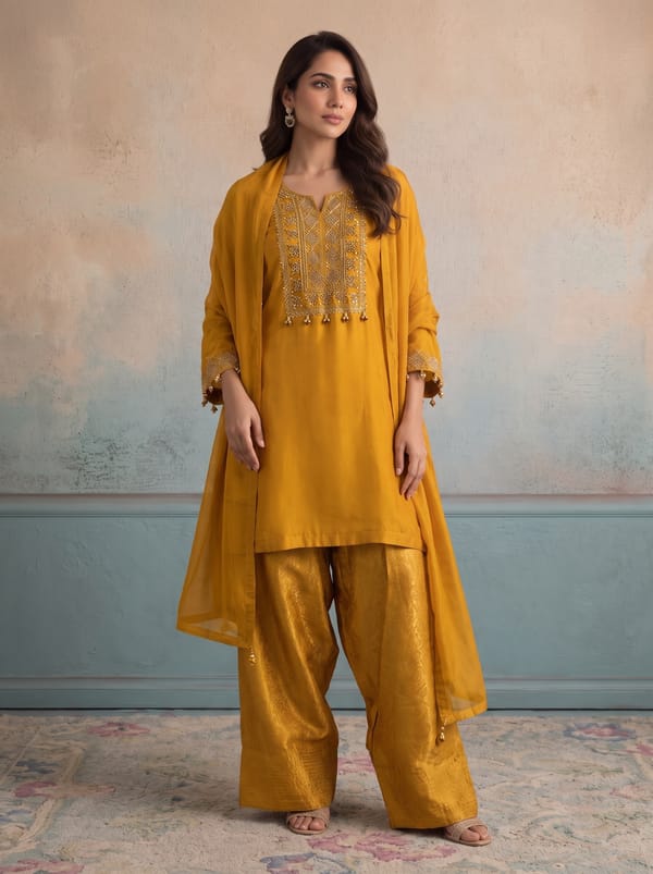 Mustard Dune Kurta Set — SUSHIL AGGARWAL