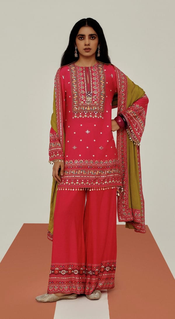 The Archival Fuschia Suit Set — Basanti Kapde aur Koffee