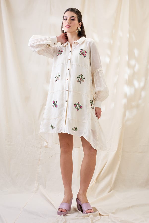 Gulzaar Appliqued A-Line Dress — SOUP by Sougat Paul