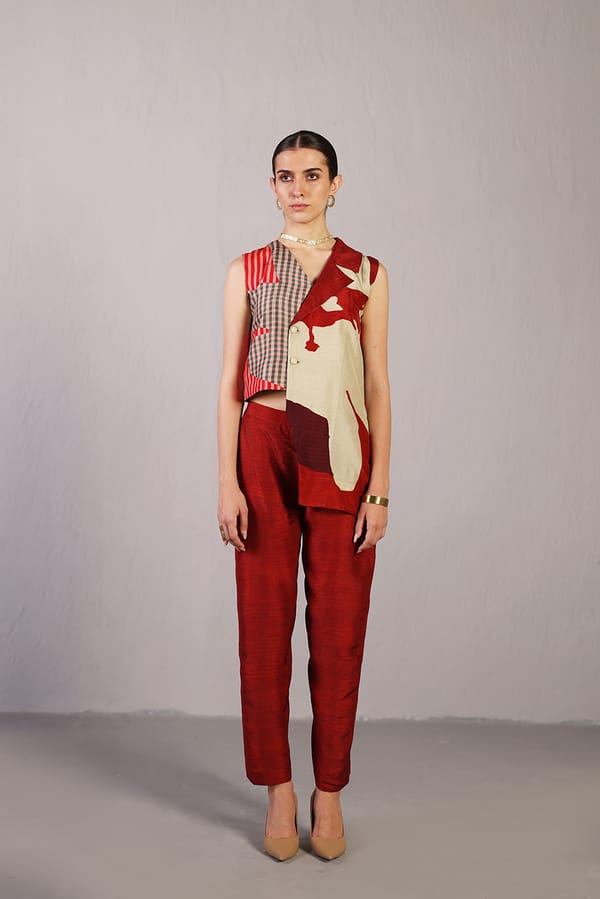 Floro Crimson Red Jacket Set — CLOS