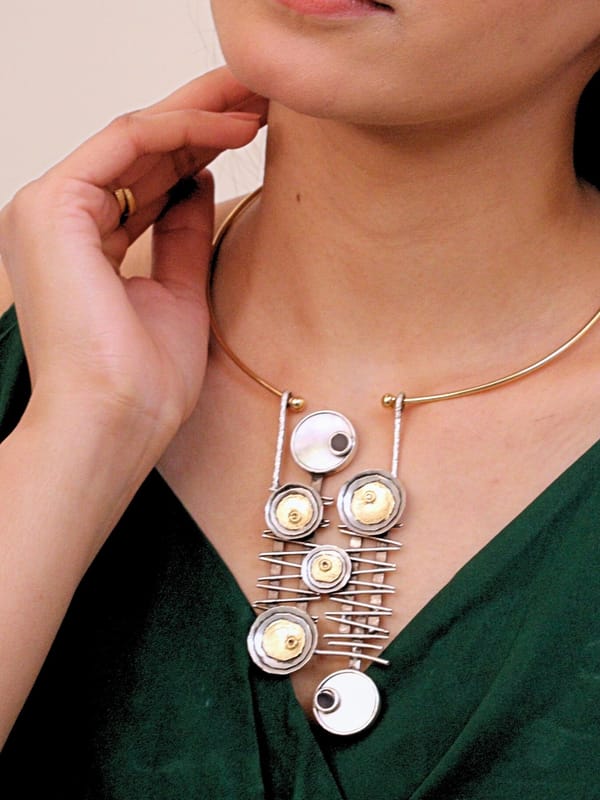 Tanseem Indo Western Hasli Brass 18K Gold Plated — Viana Jewels