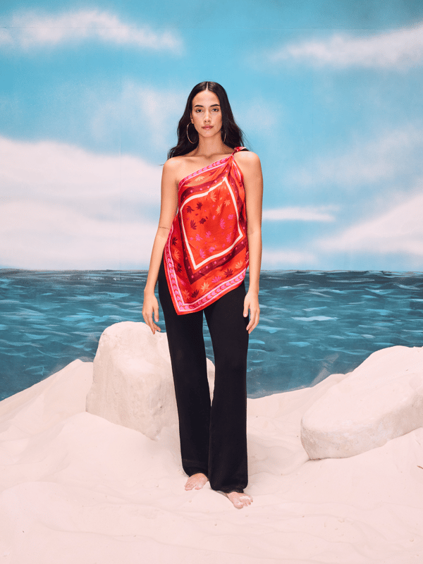 Kesar Scarf One Shoulder Top — GUAPA