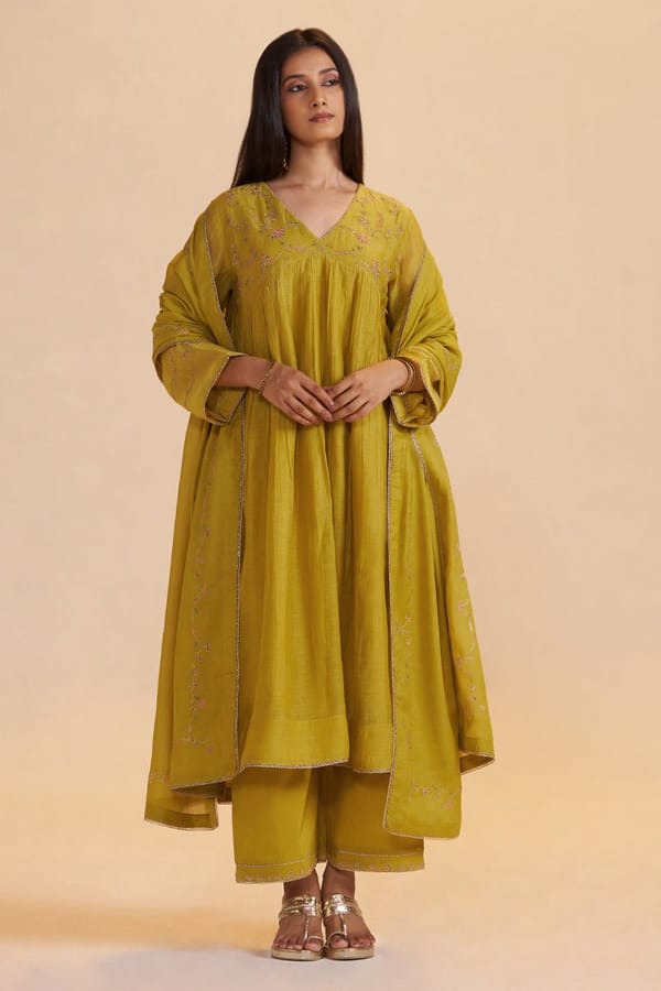 Lemon Curry Festive Kurta Set — Ganga Fashions Pvt Ltd