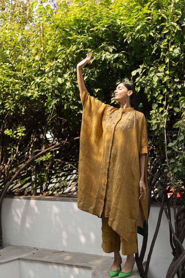 Kalindi Buttondown Kaftan Set — Silai studio