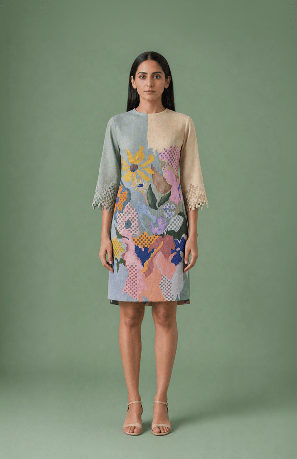 Ikat Cutwork Shift Dress — CLOS