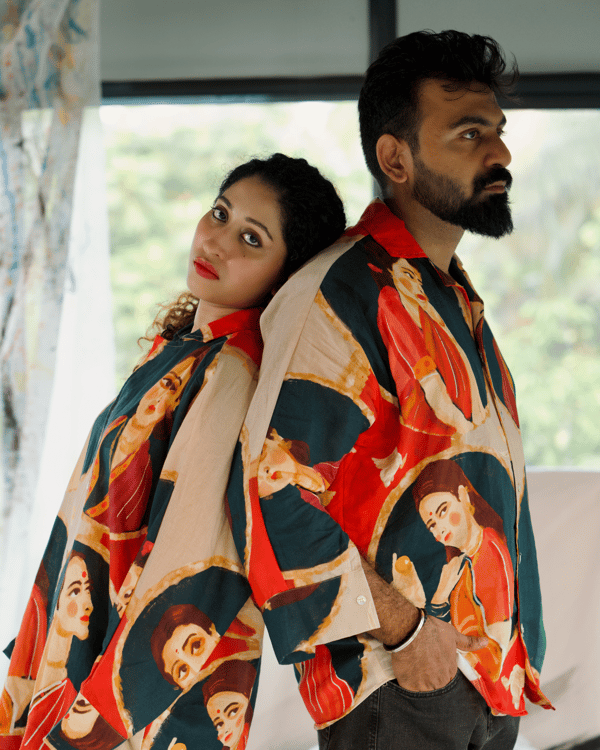 Multicolor Graphic Print Linen Cotton Free Size Shirt — House of Urmi