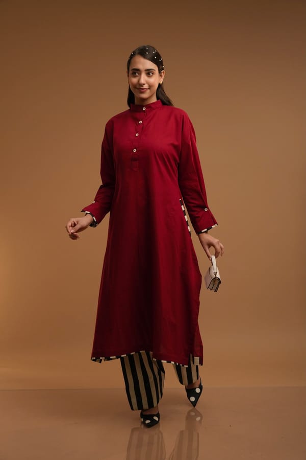 Cherry Kurta/Farsi Salwar Set — D Mak