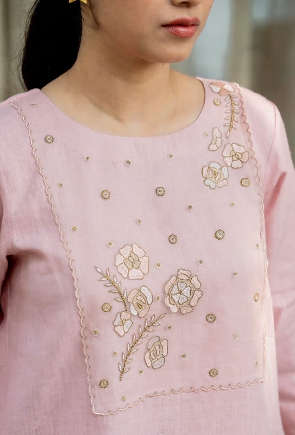 Love Pink Linen Pair — SIARA WOMEN