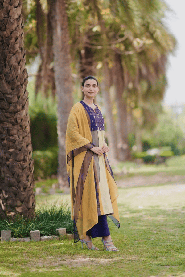 Roop: Kali Kurta set - Mustard and Purple — SHIVANI BHARGAVA