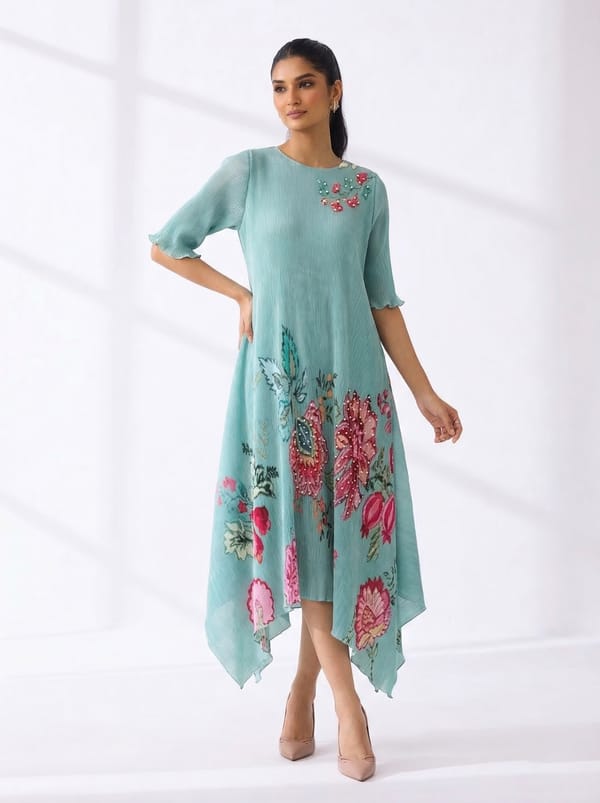 Green Hp Kurta Set — PREETI MEHTA