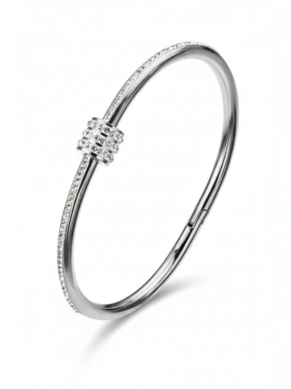 Titanium Zircon Bangle Bracelet — Cao Jewellery