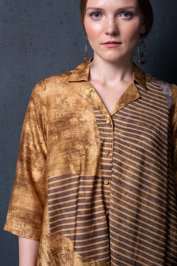 Golden/Brown Dupion Silk Kurta Set — CLOS
