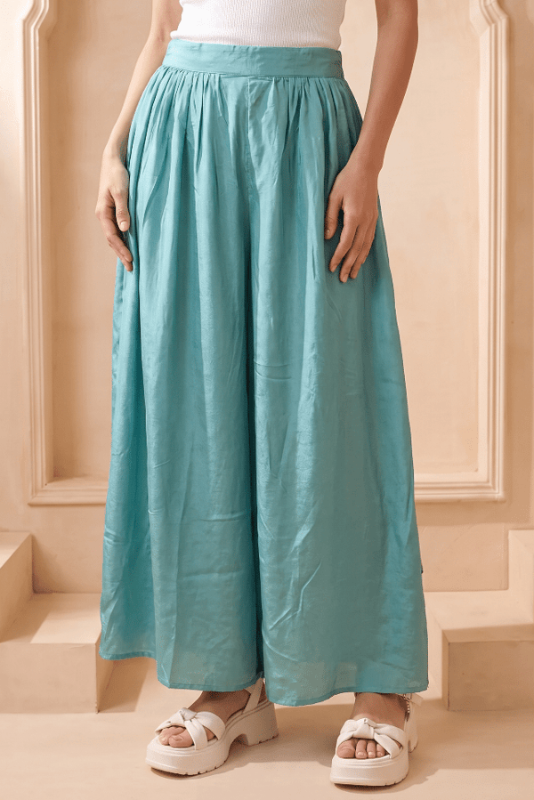 Ocean Whisper Wide Leg Flared Trouser — Western Era