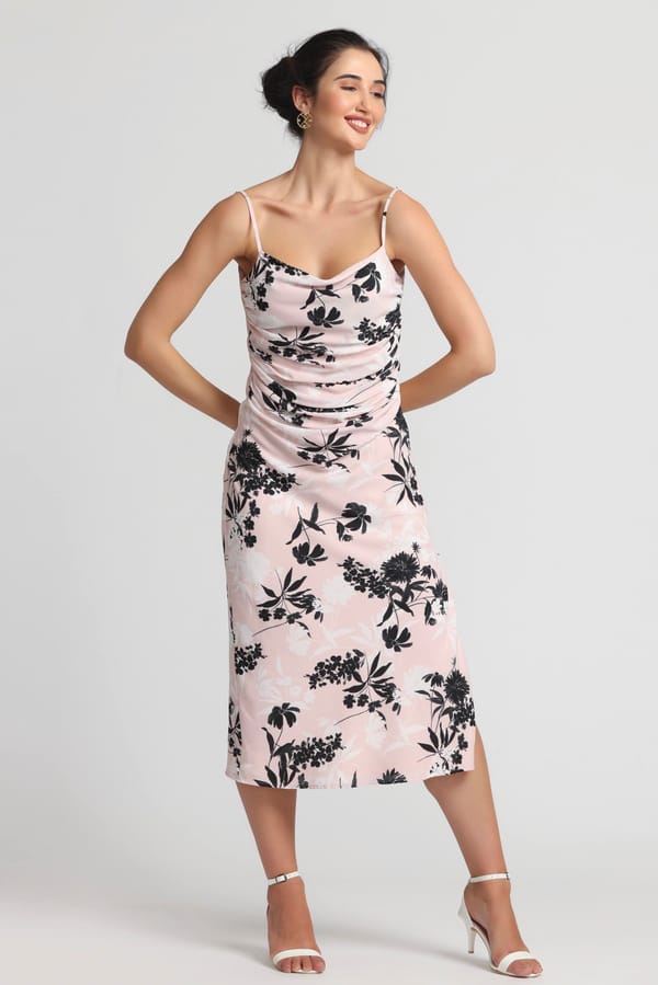Blushing Petal Midi Dress — Julo
