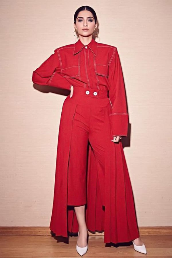 Red Shirt and Skirt-Trouser Co-ord Set — NOTEBOOK
