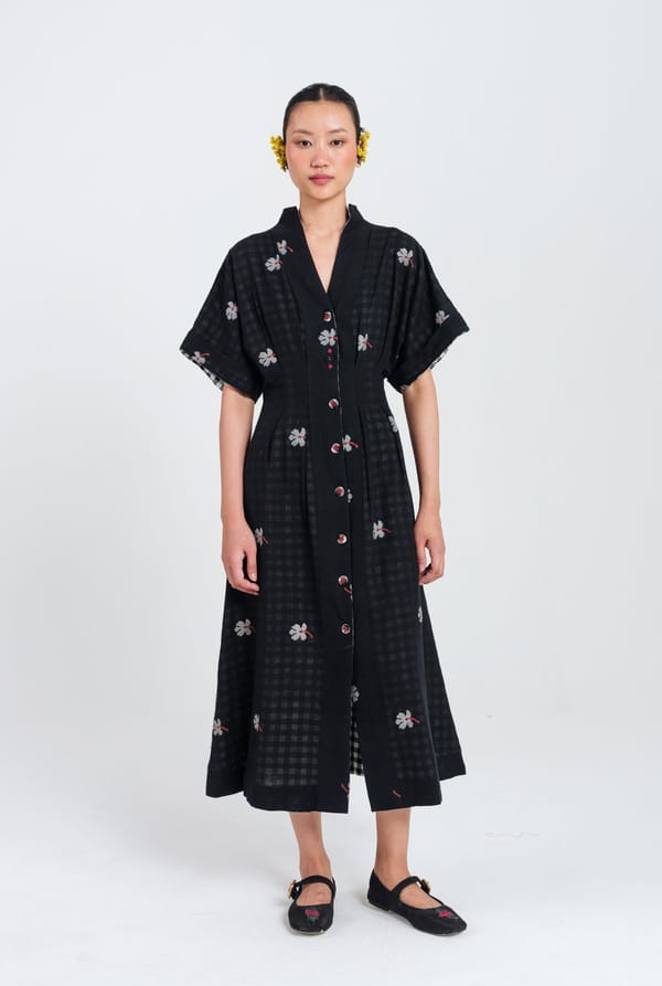 Leap Jamdani Midi Dress — JODI