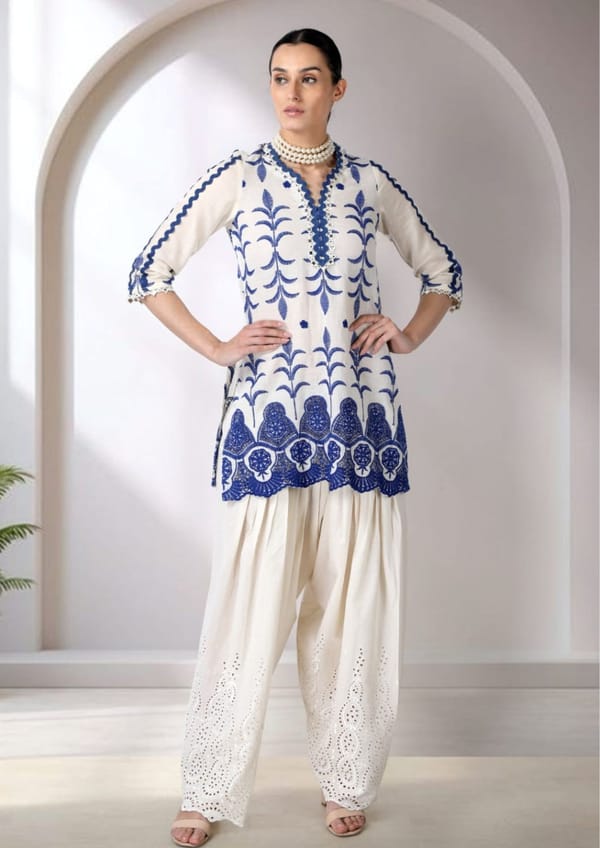 Tara Cotton Mul Kurta Set with Farshi Salwar — BUMBLEBEE