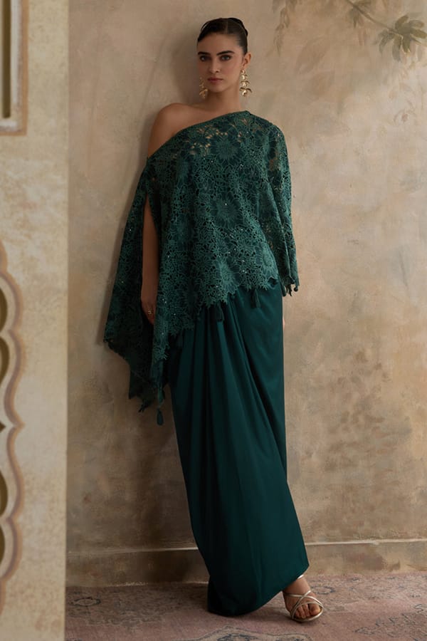 Verde Drape Skirt — AVERIE