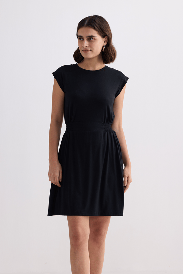 Short Dress With Smocking Side Detail — REISTOR