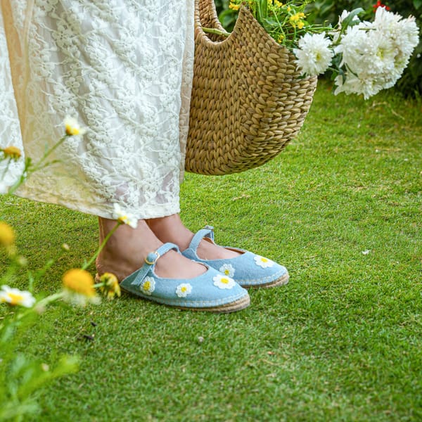 Daisy Mary Janes Denim Espadrilles — PARI PARI