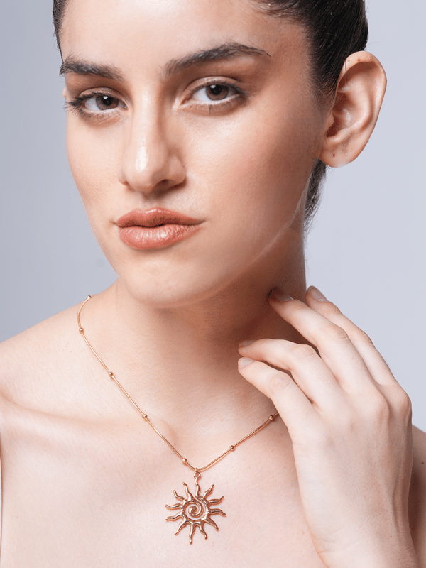 Spiral Sun Pendant Necklace — Cao Jewellery