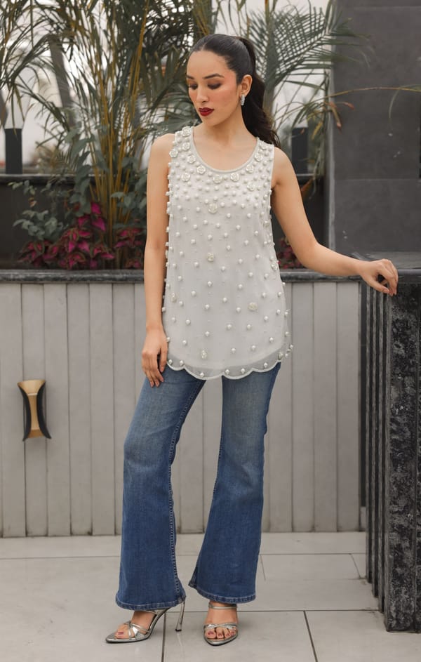 Ivory Soft Embellished Top — EDITION II