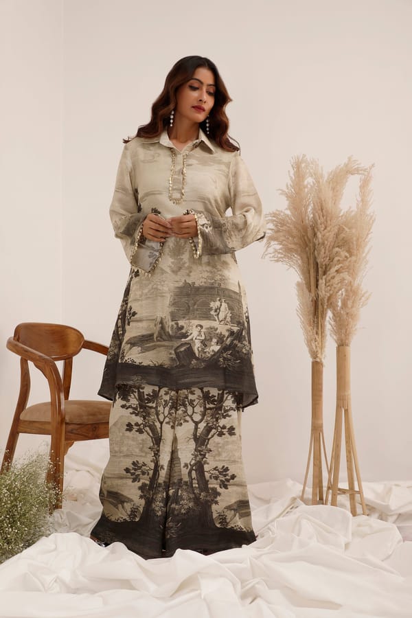 Vanya Canvas of Nature - Tunic Set — Surkh Syahi