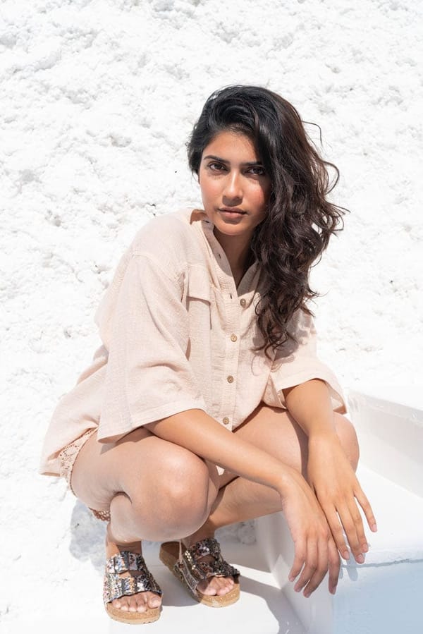 Beige Cotton Lace Drawstring Shorts — Beach Bum