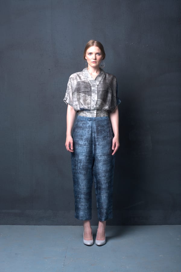 Stone Blue/Grey Dupion Silk Co-ord Set — CLOS