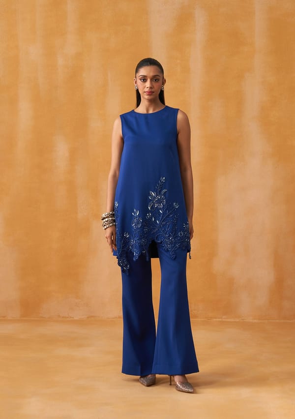 Meher Tunic Set (Blue) — AMOSHI