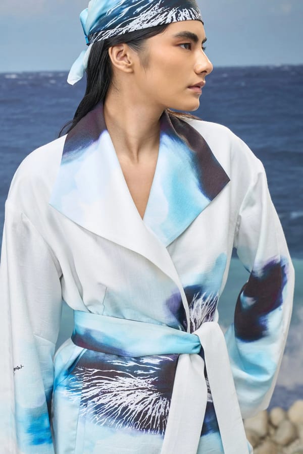 Shawl-Collar Jacket Viscose Nylon — Genes Lecoanet Hemant