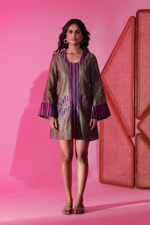Olive Bloom Dress — MANVI DAGA STUDIO