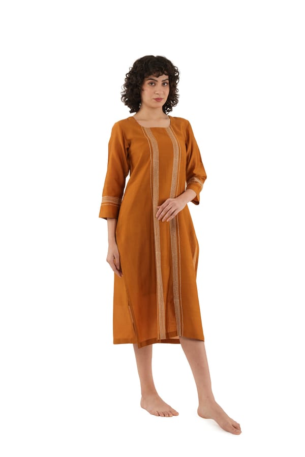 Rust Embroidery Dress — Khat