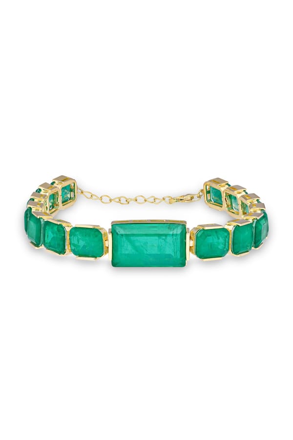 Dark Green Aztec Oasis Tennis Bracelet — Miss Jo