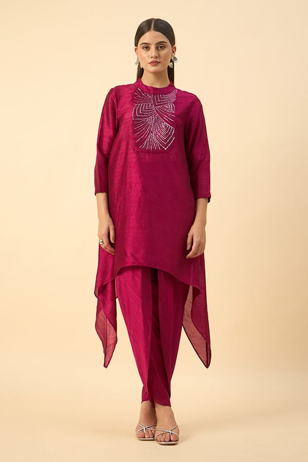 Embroidered Yoke Tunic Pant Set — Aakaar