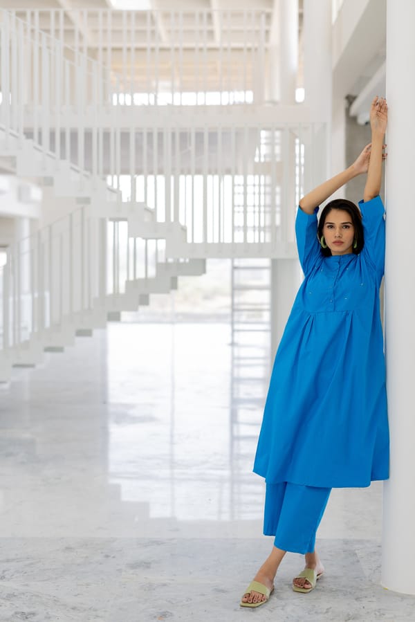 Azure Horizon Tunic Co-ord — Silai studio