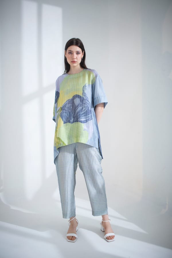 Grey & Yellow High Low Co-Ord Set — CLOS