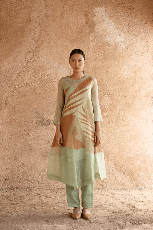 Prism Fern Pistachio Kurta Set — CLOS