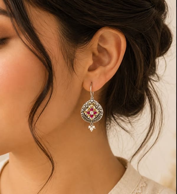 Raas Rang Pachi hook Earrings — Viana Jewels