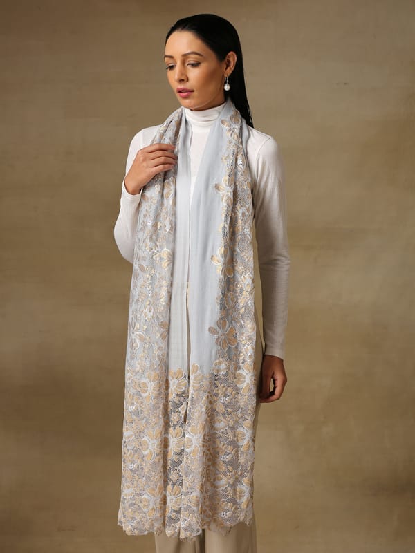 Chantilly Ice Blue Stole — Shaza