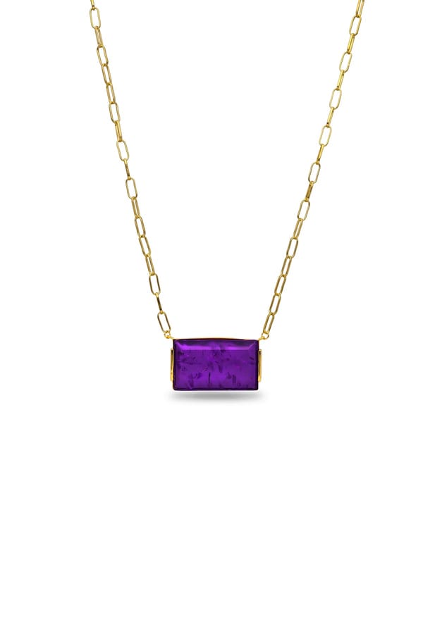 Dark Purple Aztec Oasis Pendant With Chain — Miss Jo