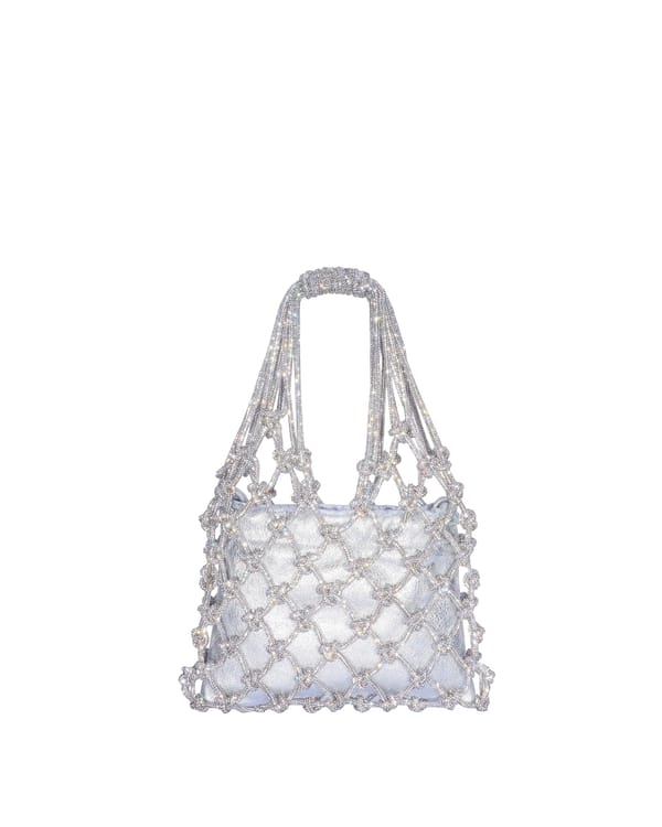 Satin Mesh Silver Bag — Forever Noor