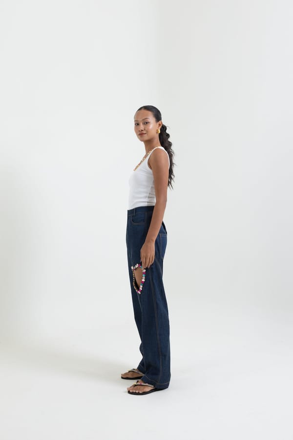 White Ribbed Knit Tank Top with Gemstone Neckline — Label Sugar