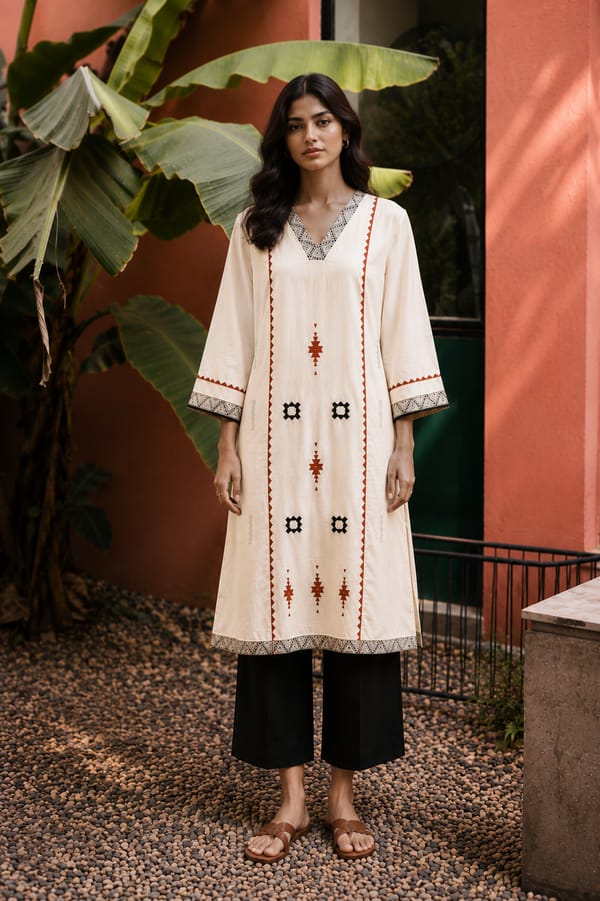 Ivory Nomad Hand Block Printed Kurta Set — Truly SMA