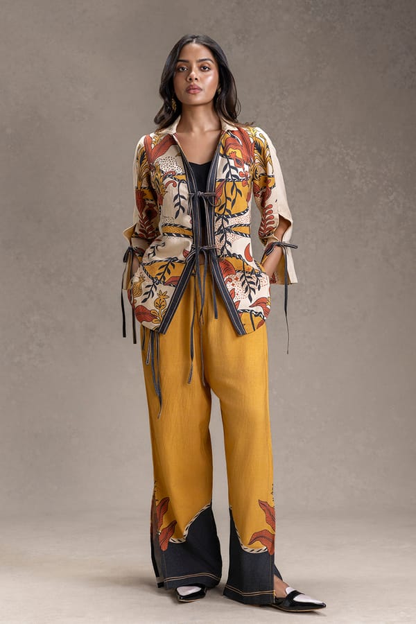 Kyomi Printed Tie-Detail Shirt And Pants — SOUP by Sougat Paul