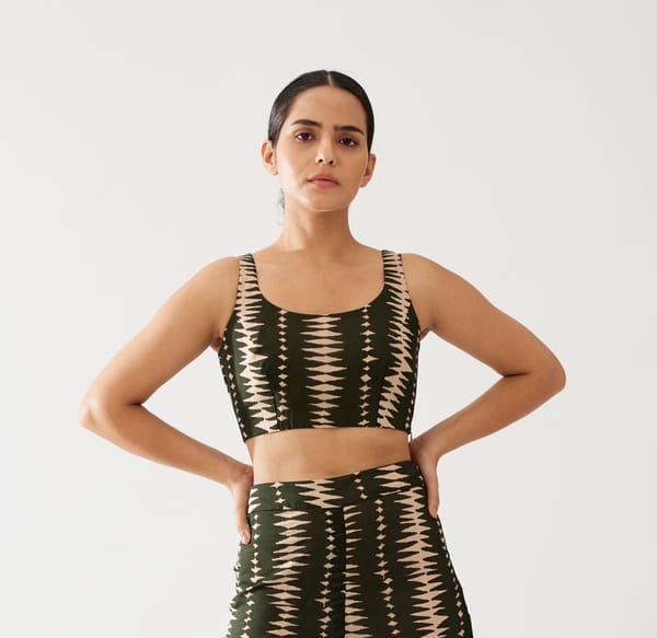 Green And Cream Bustier — KoAi