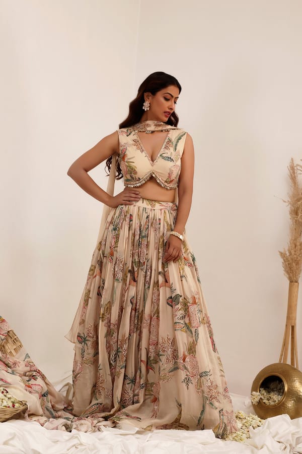 Madhaniya - Lehenga Set — Surkh Syahi
